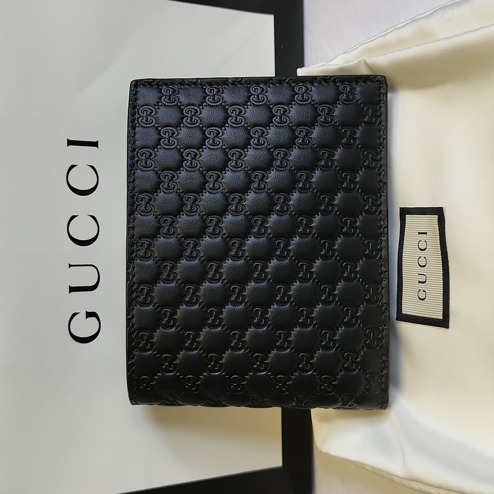 GUCCI MICROGUCCISSMA SOFT/MARGAUX Men's Wallet with WIndow ID.